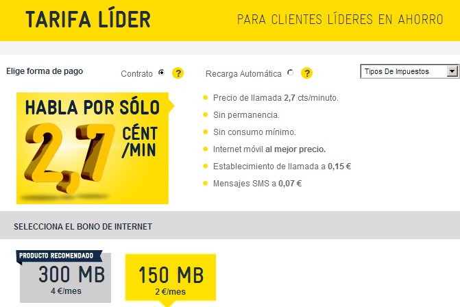 Mejor tarifa móvil MásMóvil