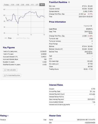 EIB EUR.INV.BK 11/14 MTN