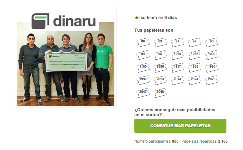 Tengo 22 papeletas ahora mismo. ¡Genial!