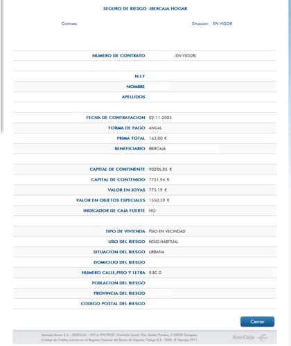 Condiciones actuales del seguro