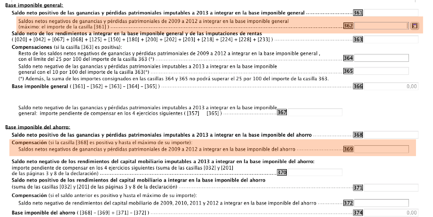 Compensación de pérdidas en la Declaración de la Renta
