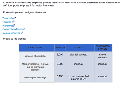 Servicio Alertas La Caixa