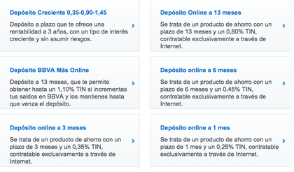 Depósitos BBVA