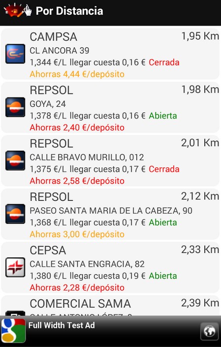 App para coche: Gasolineras España