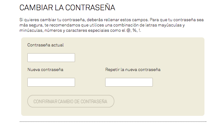 Cómo cambiar la contraseña en Coinc