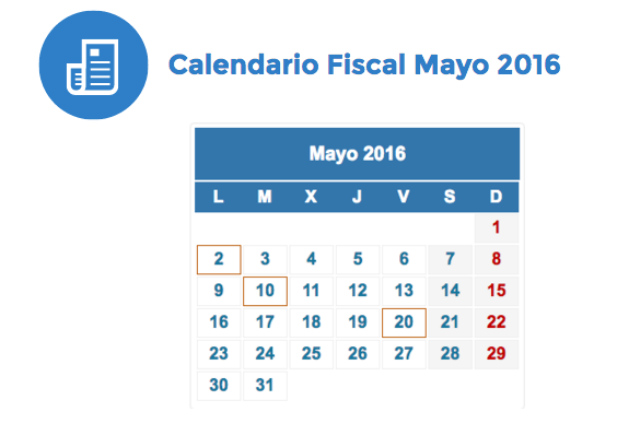 calendario fiscal mayo 2016