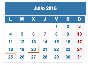 calendario fiscal julio 2016