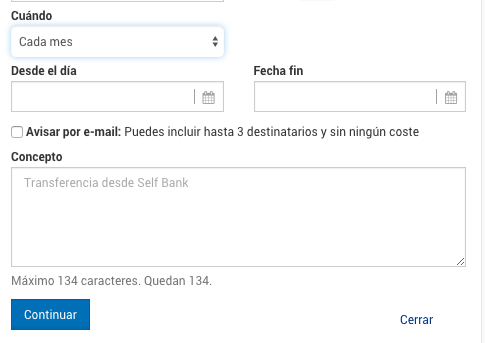 Transferencia periódica selfbank
