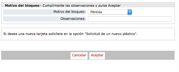 Bloqueo Tarjetas Openbank