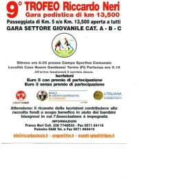 Corsa podistica.. Domenica 11 Settembre 2016