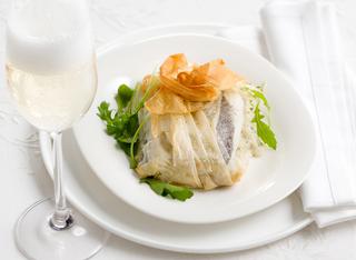 Pesce rombo al forno in crosta di pasta fillo
