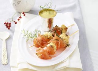 Spiedini di salmone marinato