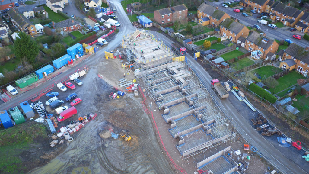 Aerial photo of Golden Mede construction site