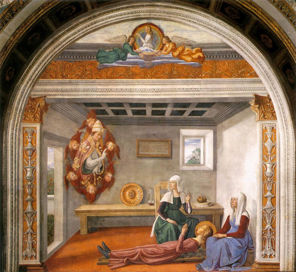 Domenico_Ghirlandaio_-_Announcement_of_Death_to_St_Fina_-_WGA08755