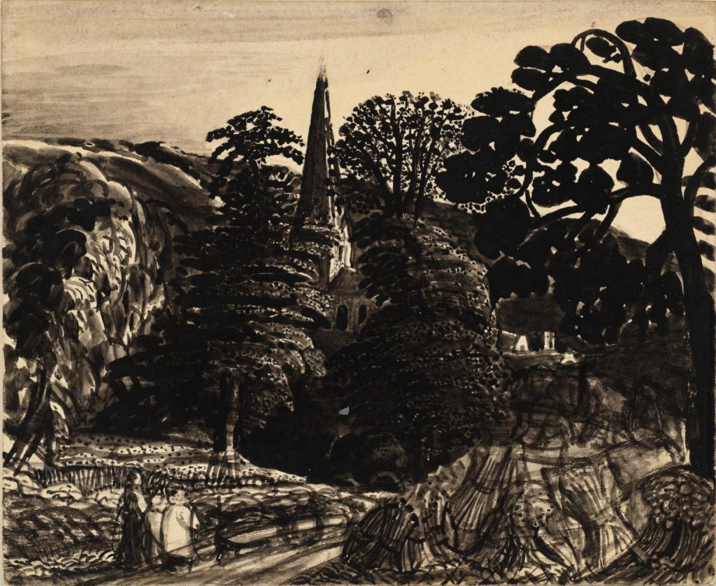 A Church among Trees c.1830 by Samuel Palmer 1805-1881