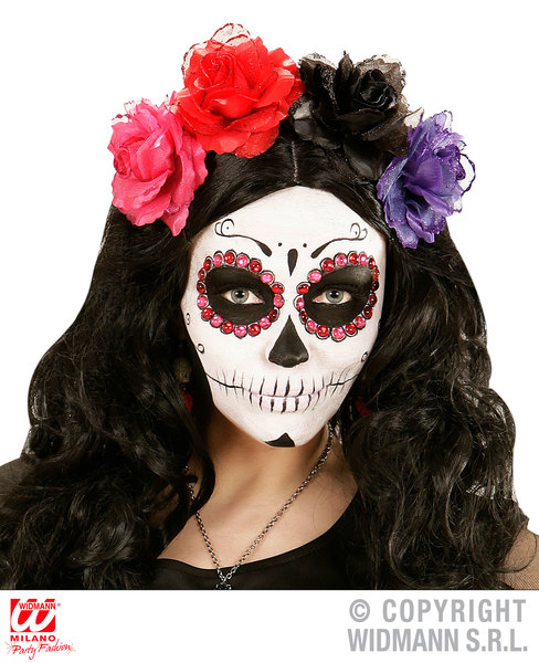 Rose Hair Clip W// Glitter for Mexican Spanish Gypsy Gipsy Fancy Dress