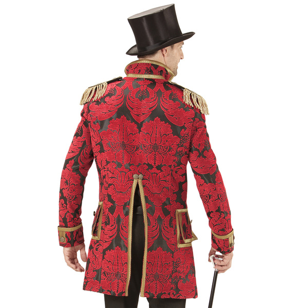 Da Uomo Rosso Jacquard PARADE FRAC giacca per maestro della CAMPANELLA Circo Costume