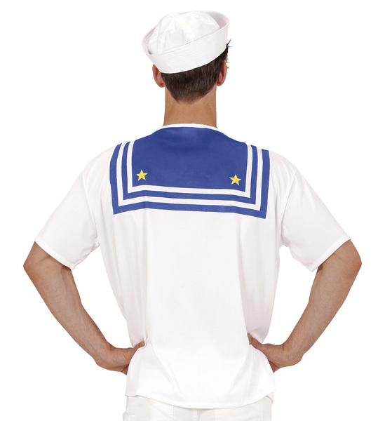 Mens Sailor T-Shirt Top for Captain Seaman Fancy Dress Cosplay Outfit