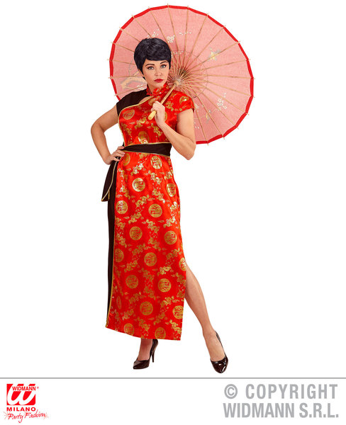 Ladies China Girl Costume Chinese Oriental Far East Fancy Dress Outfit