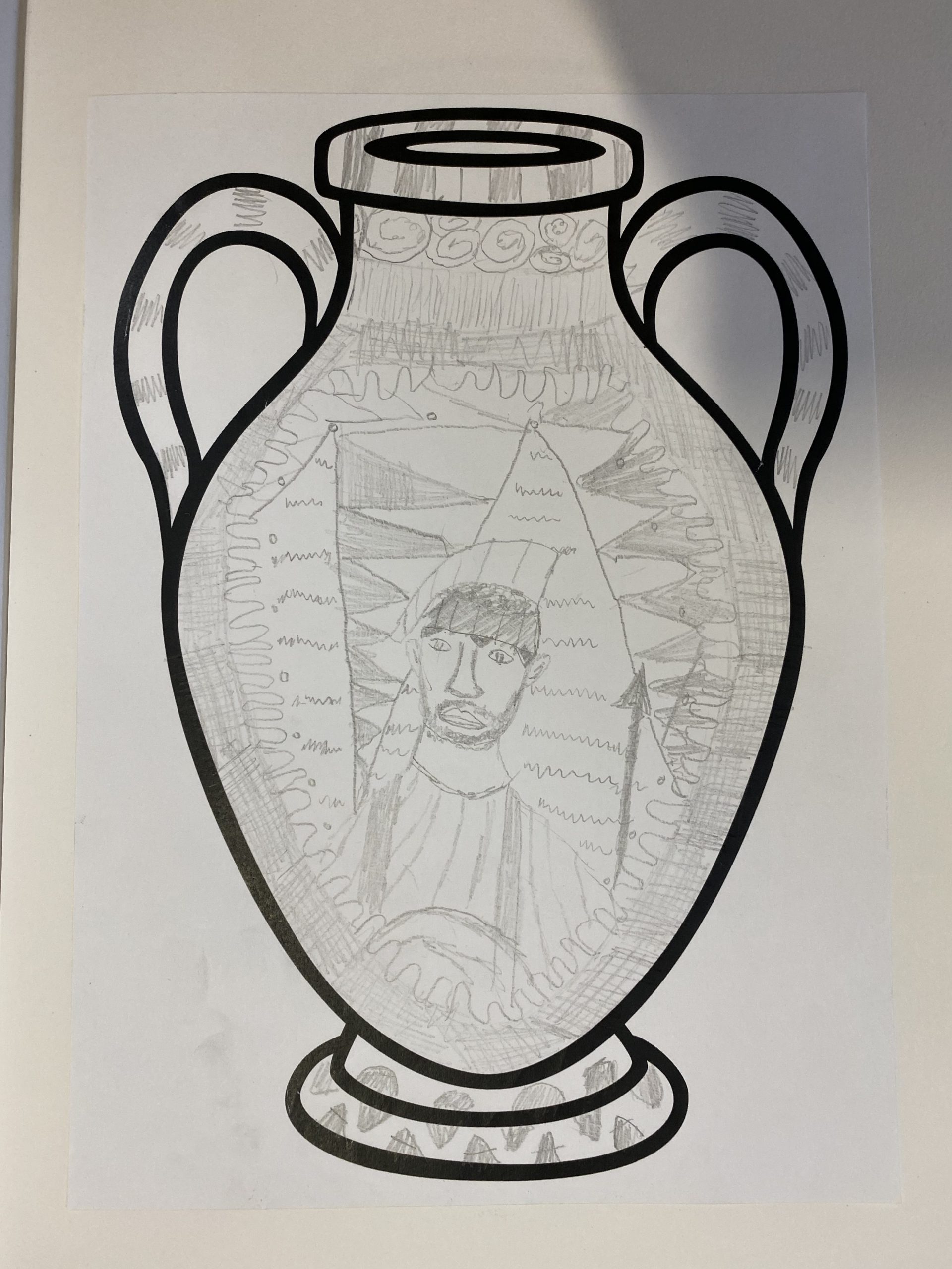 Year 5 Greek Pottery Art Work Christopher Pickering Primary School
