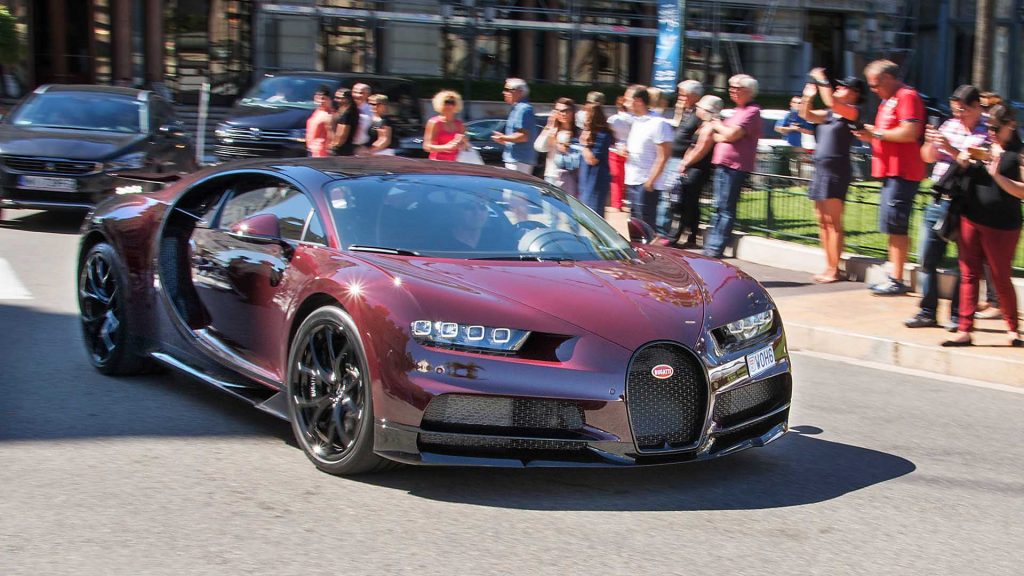 Bugatti Chiron på Oslo Motor Show.