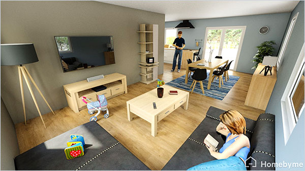 Cliquez sur l'image pour accéder au projet en 3D. Donnez vie à vos idées de design d'intérieur avec la 3D d'Homebyme