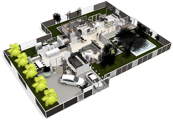 Vous en voulez plus ? Cliquez sur l'image pour accéder au projet en 3D. Donnez vie à vos idées de design d'intérieur avec la 3D d'Homebyme