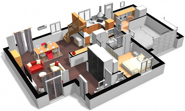 Vous en voulez plus ? Cliquez sur l'image pour accéder au projet en 3D. Donnez vie à vos idées de design d'intérieur avec la 3D d'Homebyme
