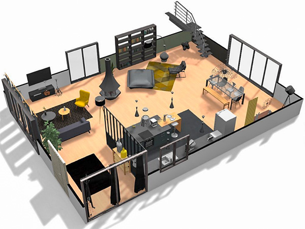 Vous en voulez plus ? Cliquez sur l'image pour accéder au projet en 3D. Donnez vie à vos idées de design d'intérieur avec la 3D d'Homebyme