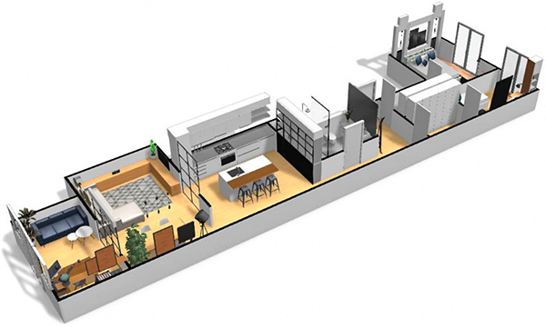 Vous en voulez plus ? Cliquez sur l'image pour accéder au projet en 3D. Donnez vie à vos idées de design d'intérieur avec la 3D d'Homebyme
