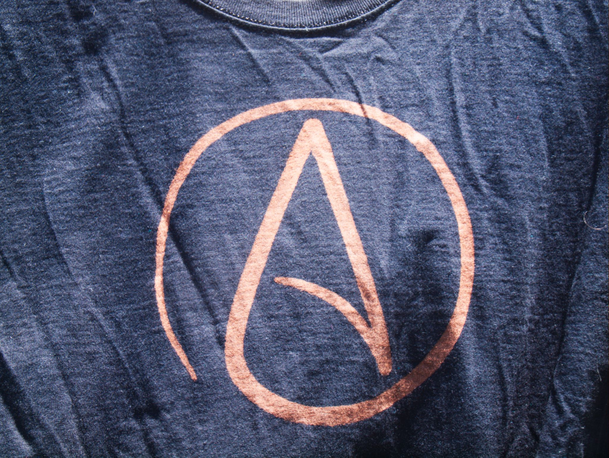 Atheist symbol discharge tee shirt design