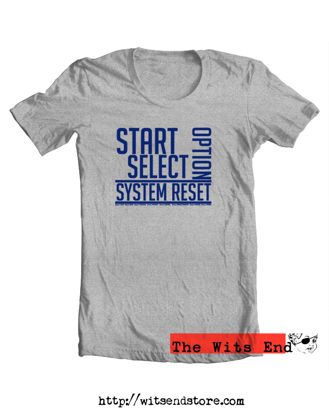Start, Select, Option, System Reset - Atari 8-bit computer tee
