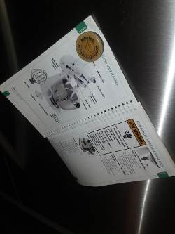 Atheism is Myth-Understood magnet holding up mixer manual