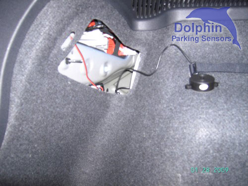 control box placed behind panel of the car