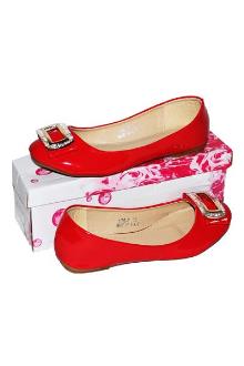 Aiwa Turquoise Patent Leather Ladies Flat Shoe In Designer Flats