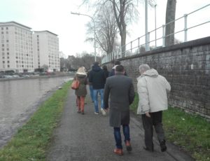Départ du walkshop sur le chemin de halage