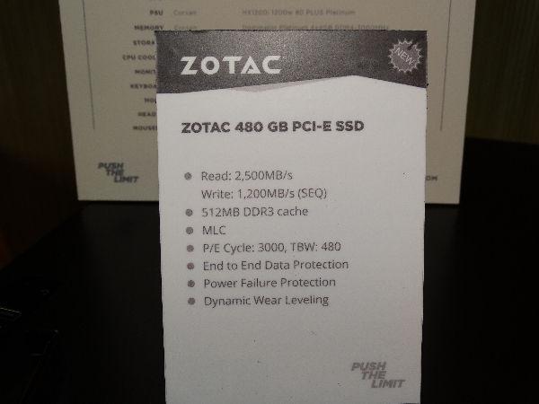 Zotac PCIe SSD specs