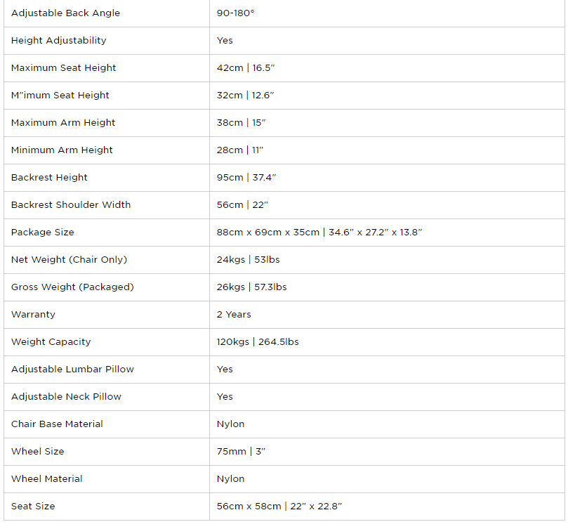 CORSAIR T1 RACE Gaming Chair specifications02.png