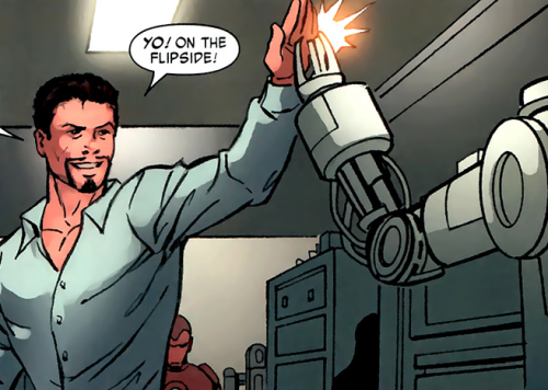 comic of Tony Stark and Dum-E