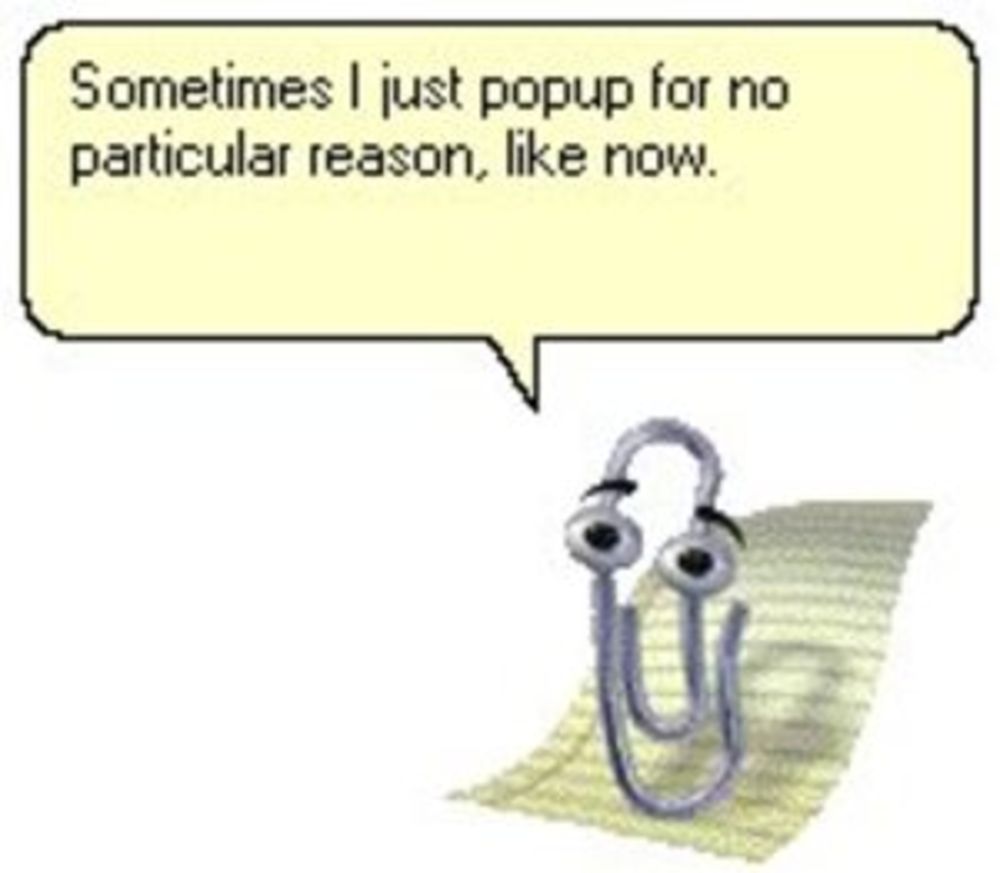 Clippy mit Sprechblase