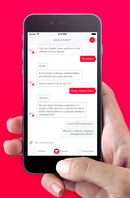 Inbot’s Bot während des Onboardings