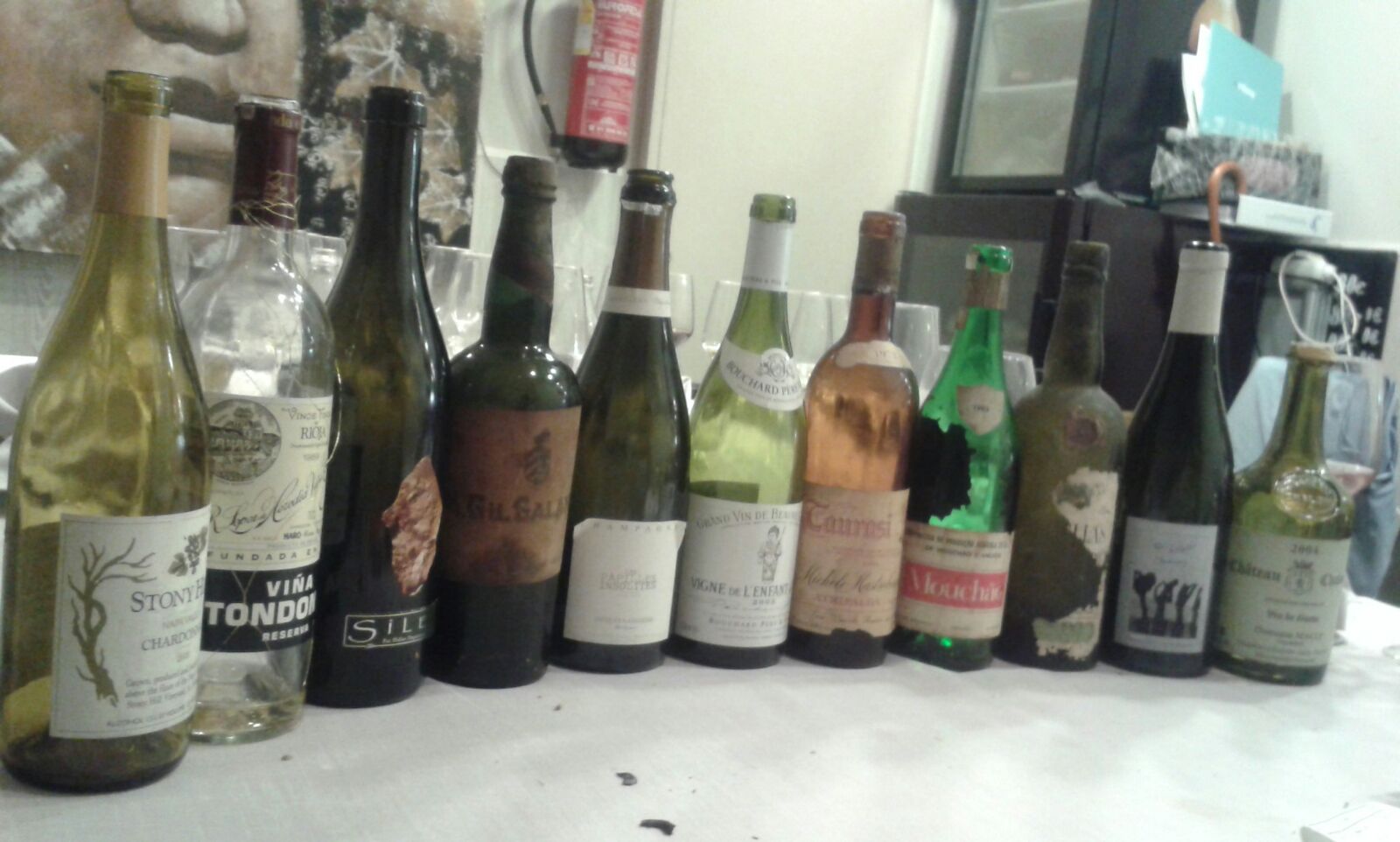 Todas las botellas de la cata