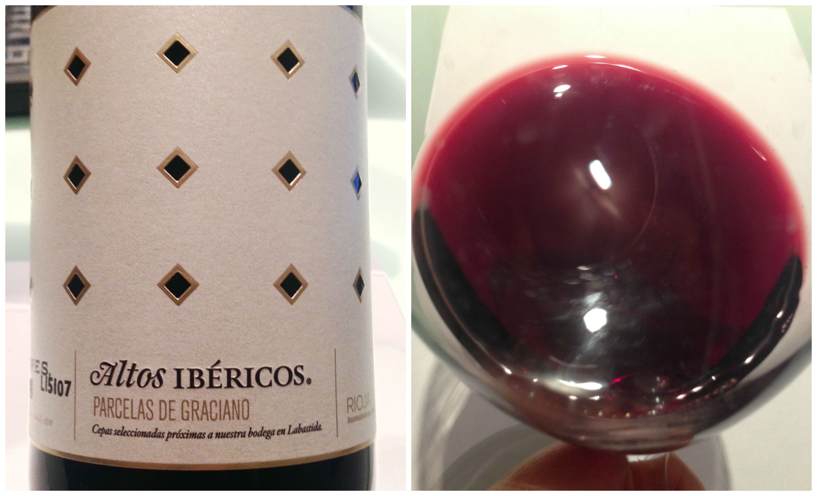 Etiqueta y color del vino Altos Ibéricos Parcelas de Graciano 2011
