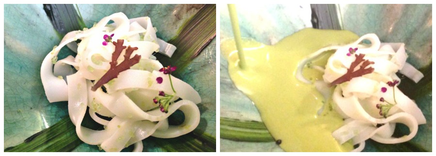 Aponiente: ajo verde, ajo blanco y tagliatelle de calamar