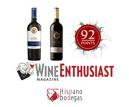 La revista Wine Enthusiast destaca 2 Ribera del Duero de Hispanobodegas con 92 puntos.