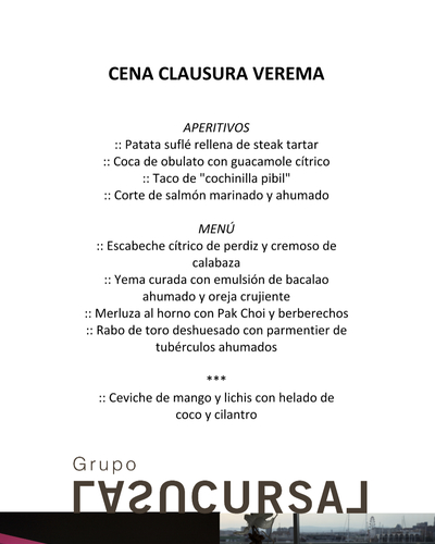 Cena de Clausura de la XV Experiencia Verema Valencia
