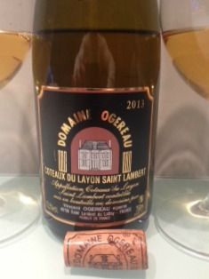Domaine Ogerau de Coteaux du Layon Saint Lambert, una chenin blanc parcialmente botrytizada y absolutamente deliciosa.