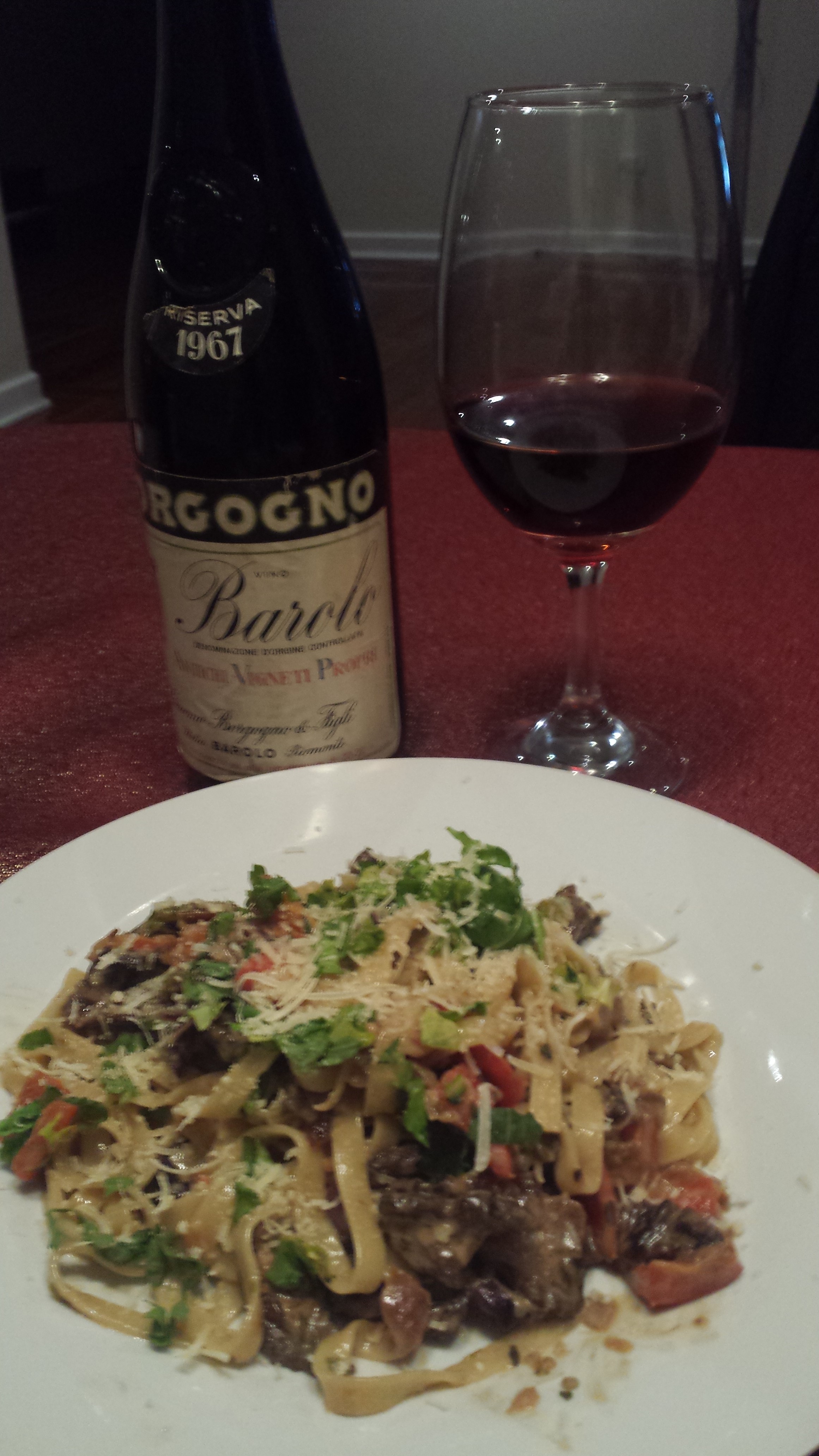 Maridado con unos tagliatelle al funghi porcini