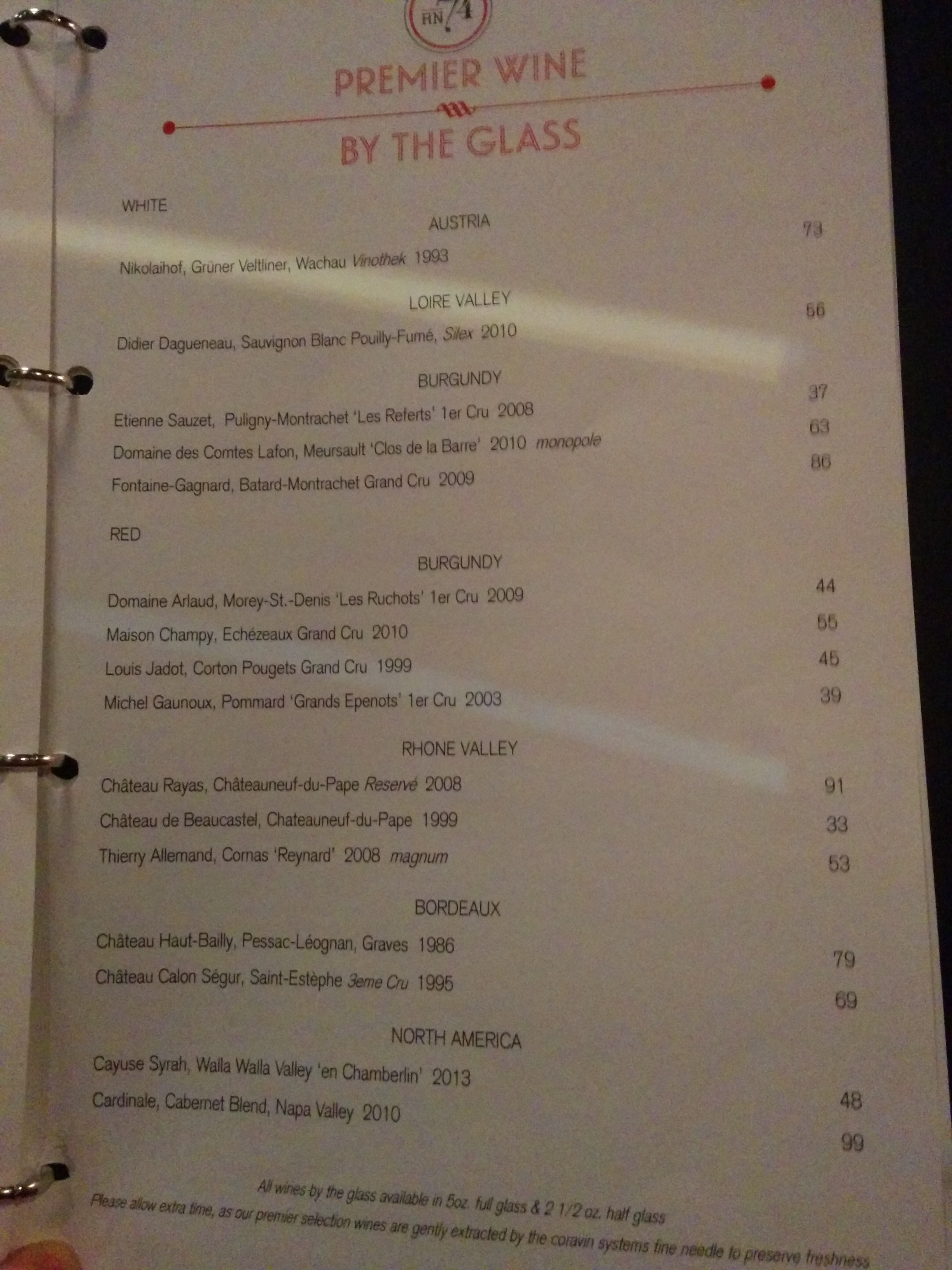 Vinos copas Premium RN74
