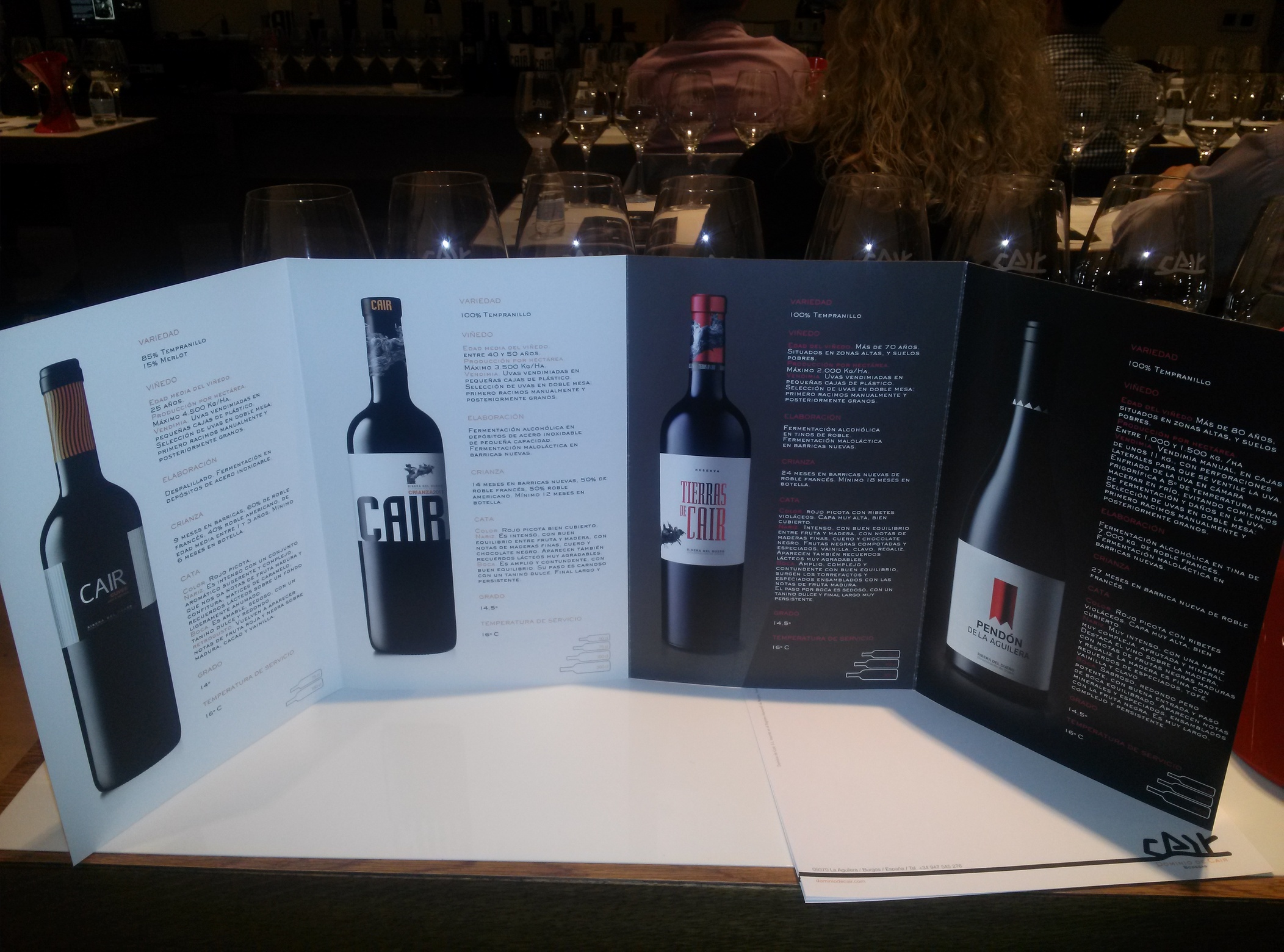 Toda la gama de vinos a catar